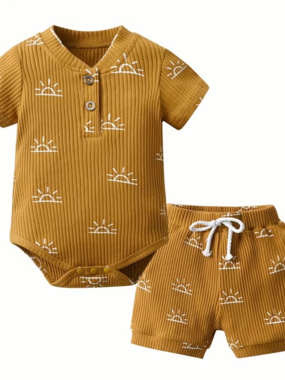 Little Sunshine Ribbed Short Set ☀️ - Picture 5 of 13